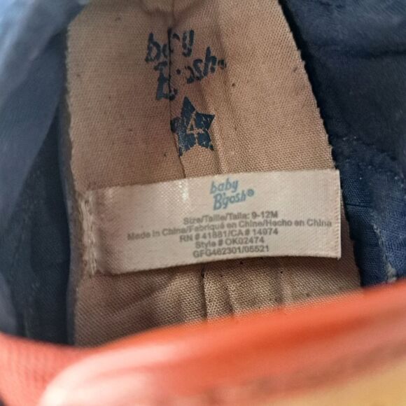 OshKosh B'Gosh Kids #OK02474 Baby Size 4 Slip On Soft Crib Shoe Tan + Blue - Picture 8 of 13